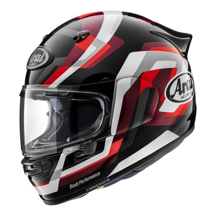 CAPACETE ARAI QUANTIC SNAKE PRETO/BRANCO/VERMELHO - TAMANHO L