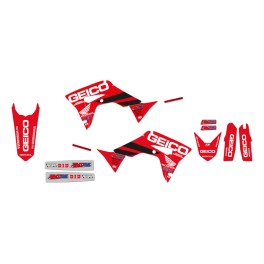 GRAPHIC KIT + SEAT COVER  BLACKBIRD GEICO HONDA CRF 250 / 450 - 8146R19