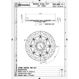 DISCO DE TRAVÃO DIANTEIRO FLUTUANTE REDONDO T-DRIVE BREMBO UPGRADE - 208A98511