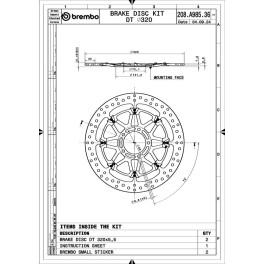 DISCO DE TRAVÃO DIANTEIRO FLUTUANTE REDONDO T-DRIVE BREMBO UPGRADE - 208A98536