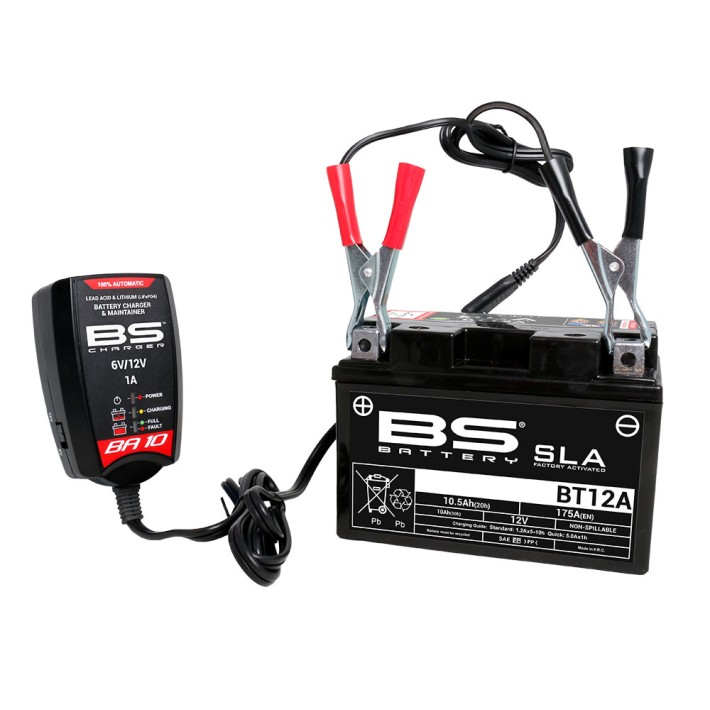 CARREGADOR BATERIA LITIO / GEL / ACIDO BS BA10 6V - 12V 