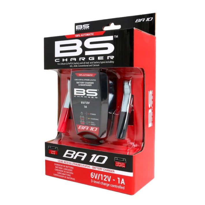 CARREGADOR BATERIA LITIO / GEL / ACIDO BS BA10 6V - 12V 