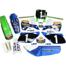 BODY KIT AND STICKERS UFO HOTWHEELS KAWASAKI KX 125 / 250 - KITKAWASAKI210