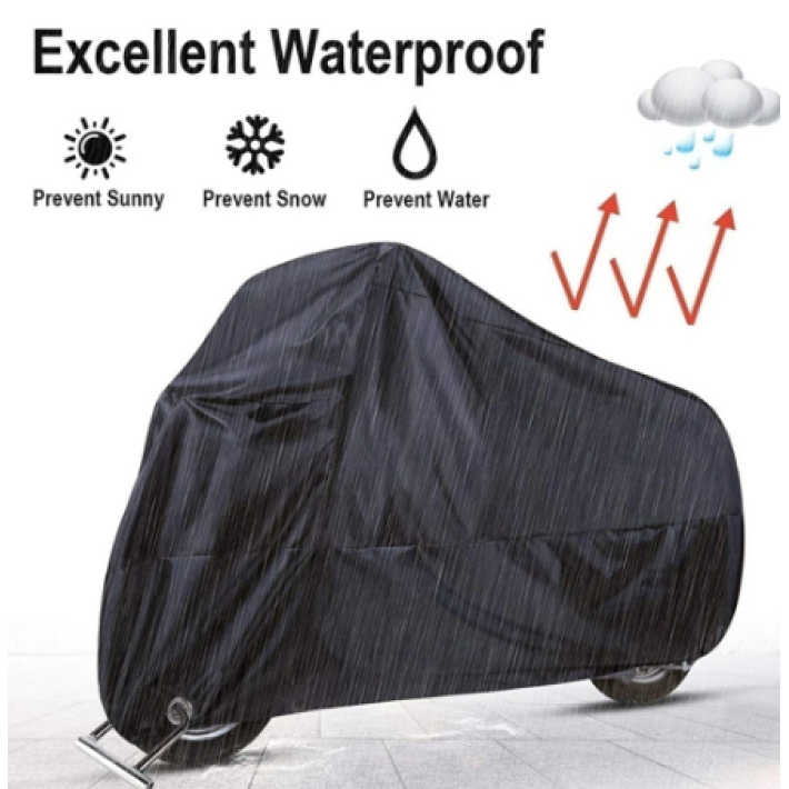 Motorcycle Covers Universal Outdoor Waterproof Dustproof Black  Rain Cover