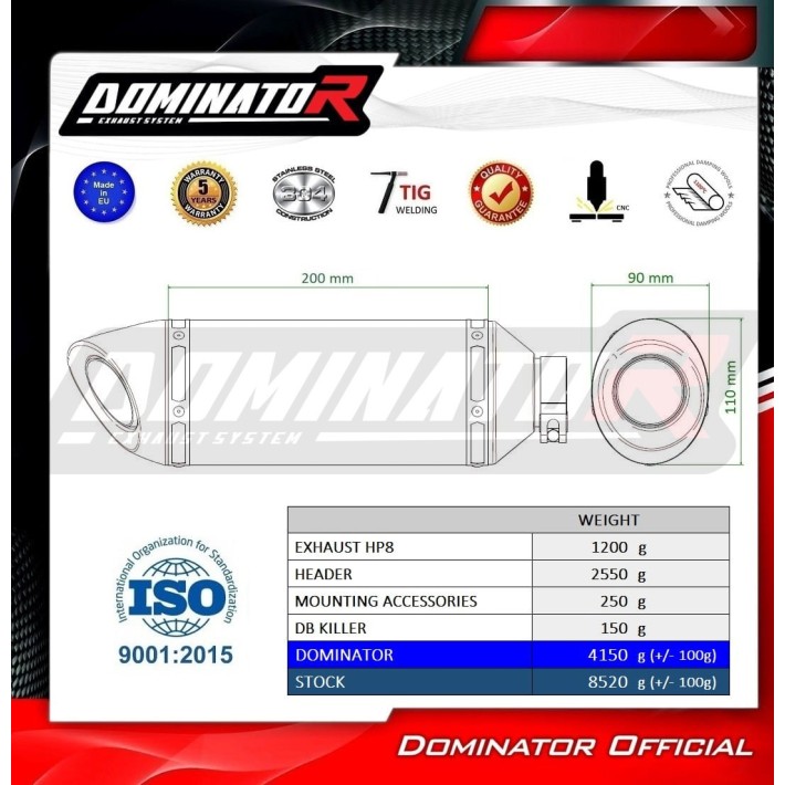ESCAPE COMPLETO DOMINATOR CF MOTO 675 NK - CF019DFBL