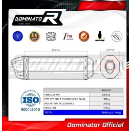 PONTEIRA DE ESCAPE DOMINATOR YAMAHA YZF 600R THUNDERCAT - YA012DF