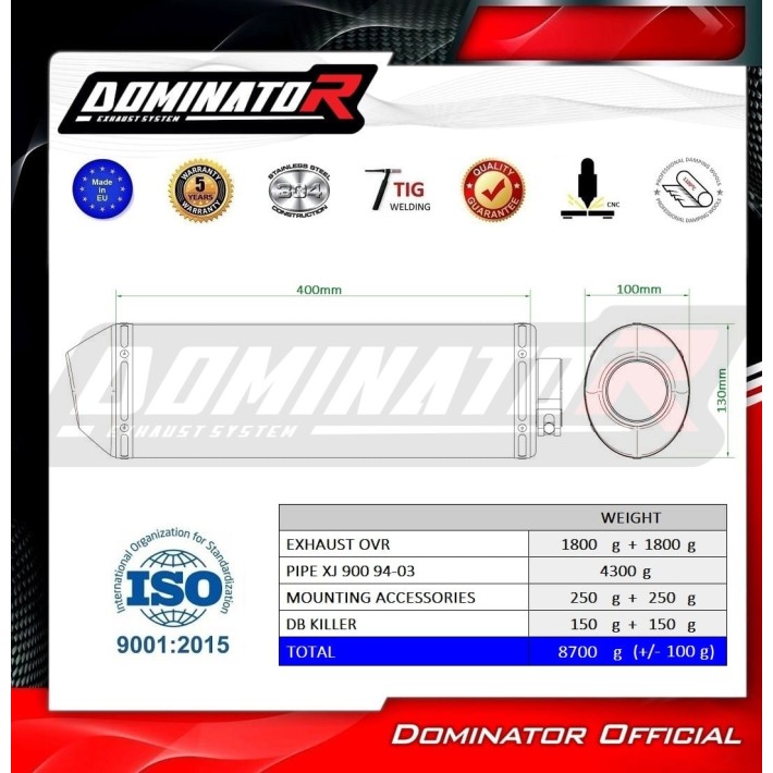 ESCAPE COMPLETO DOMINATOR YAMAHA XJ 900 DIVERSION - YA016DFSARBL