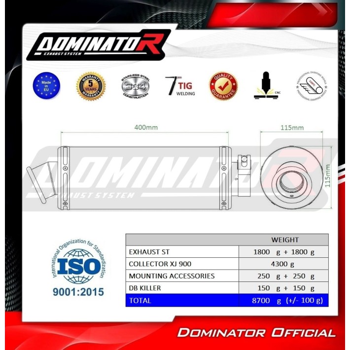 ESCAPE COMPLETO DOMINATOR YAMAHA XJ 900 DIVERSION - YA016DFSST