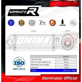 PONTEIRA DE ESCAPE DOMINATOR YAMAHA FZS 1000 FAZER - YA019DA