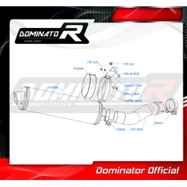 PONTEIRA DE ESCAPE DOMINATOR YAMAHA FZ1 1000 - YA020DST