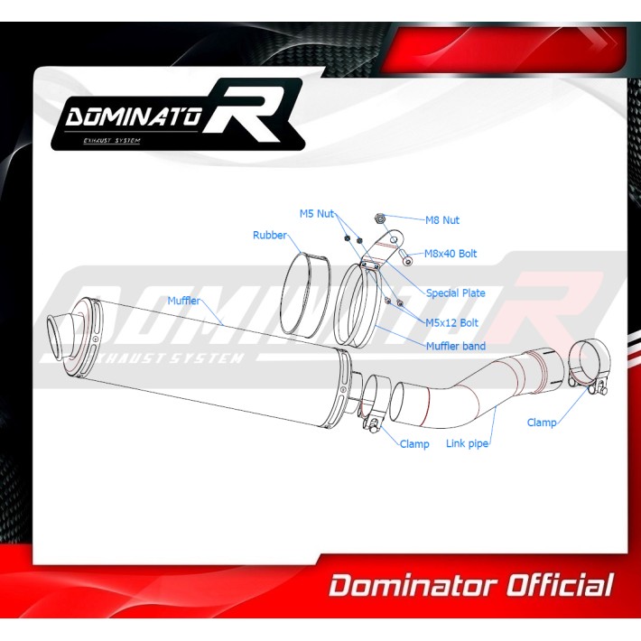 PONTEIRA DE ESCAPE DOMINATOR YAMAHA FZ1 1000 - YA020DST