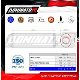 PONTEIRAS DE ESCAPE DOMINATOR YAMAHA BT 1100 BULLDOG - YA036DARBL