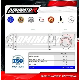 PONTEIRA DE ESCAPE DOMINATOR YAMAHA YZF R3 - YA069DFBL
