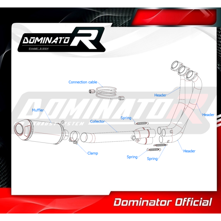 ESCAPE COMPLETO DOMINATOR YAMAHA MT-09 - YA129DFBL