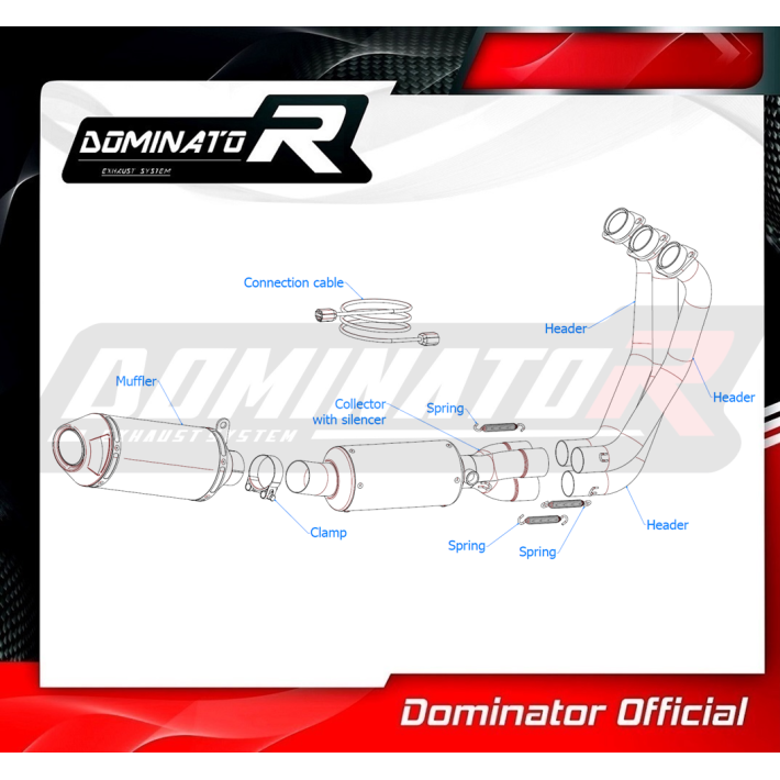 ESCAPE COMPLETO DOMINATOR YAMAHA MT-09 - YA130DFBL