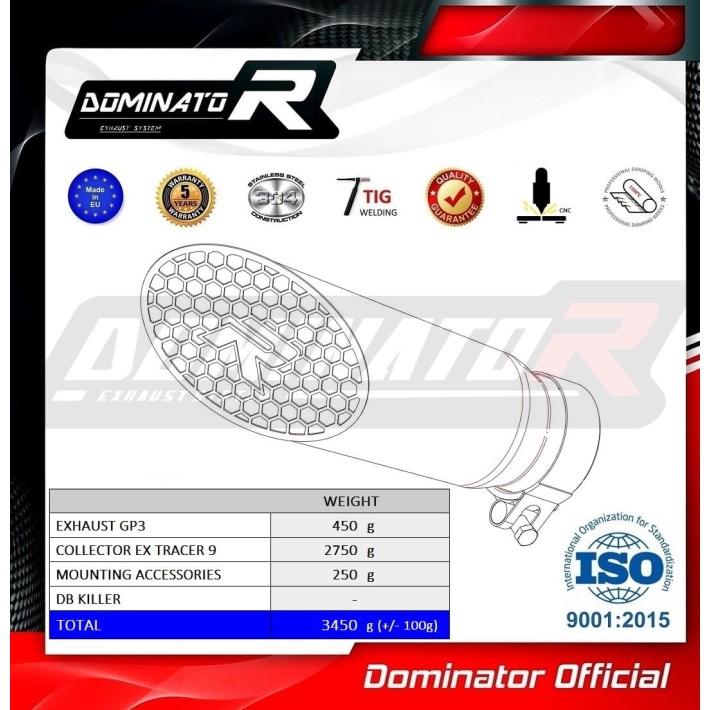ESCAPE COMPLETO DOMINATOR YAMAHA TRACER 9 - YA144DC