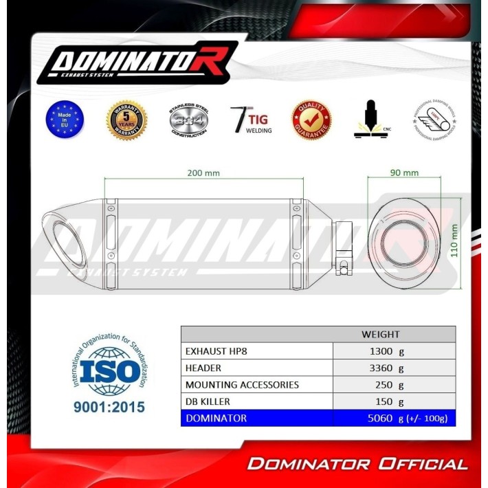 ESCAPE COMPLETO DOMINATOR YAMAHA YZF R9 - YA177DFSFBL