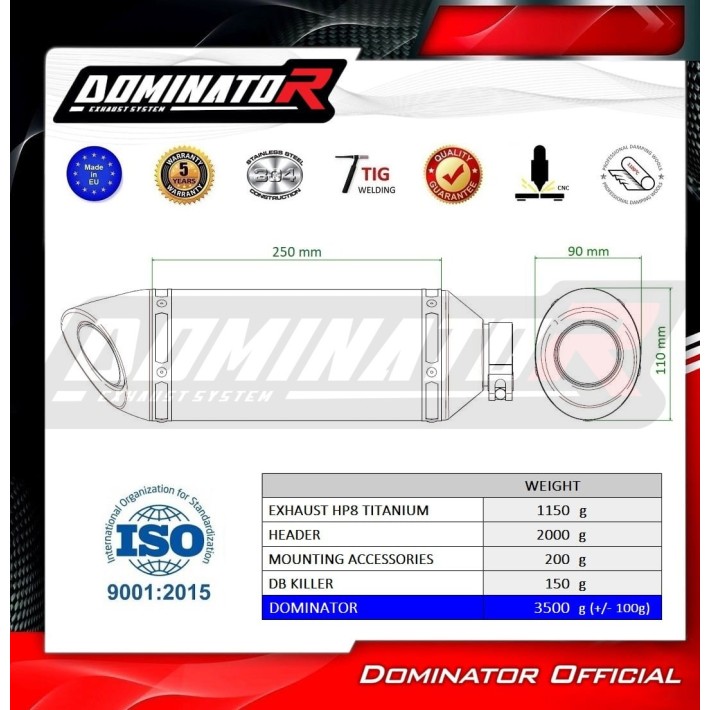 ESCAPE COMPLETO DOMINATOR YAMAHA TRACER 900 - YA181DFSF8T