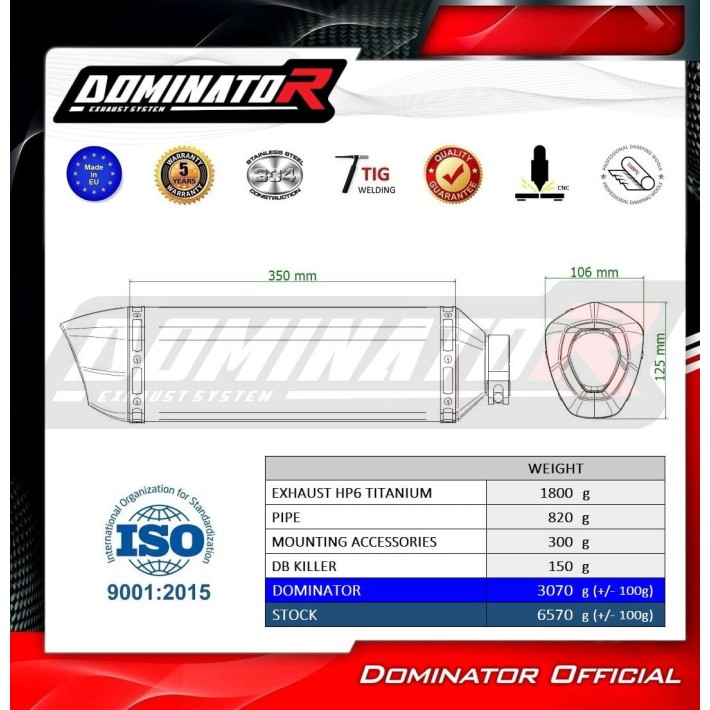 PONTEIRA DE ESCAPE DOMINATOR ZONTES 703 F - ZN001DF6T