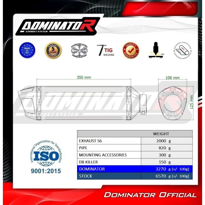 PONTEIRA DE ESCAPE DOMINATOR ZONTES 703 F - ZN001DS6BL
