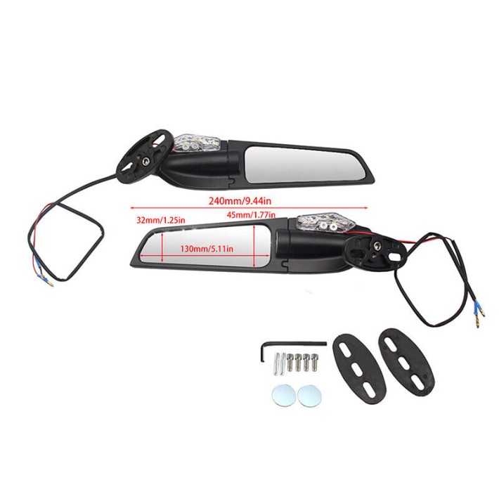 ESPELHOS AERODINAMICOS UNIVERSAL COM PISCA