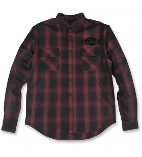 BUILT FOR SPEED PLAID BUTTON DOWN SHIRT RED/BLACK LARGE 30402515