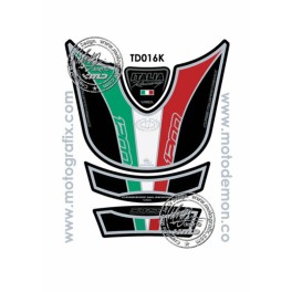 MOTOGRAFIX TANK PAD MULTISTRADA 1200 BLACK/GREEN/WHITE/RED- TD016K