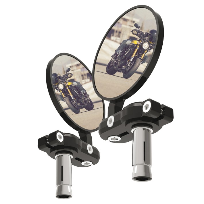 Espelhos de punhos Oxford OX577  Tipo cafe racer Redondos