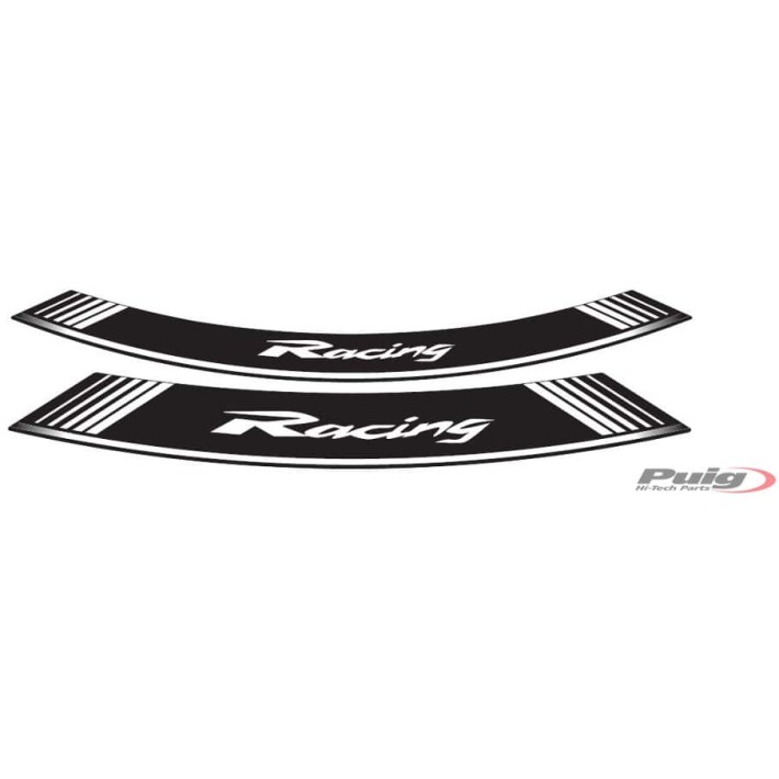 FITAS PARA JANTES PUIG CONJUNTO 8 TIRAS RACING BRANCO