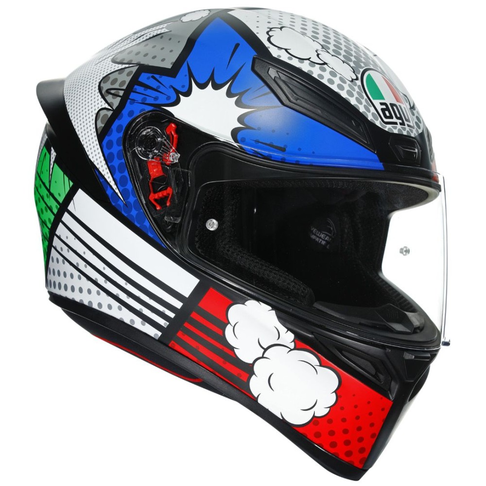 AGV K5 S Casco Modulare Moto – Multicolore Tempest Black/Silver – Leggero Con Visierino Solare