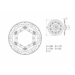 DISCO DE TRAVAO FLUTUANTE BREMBO 78B40813