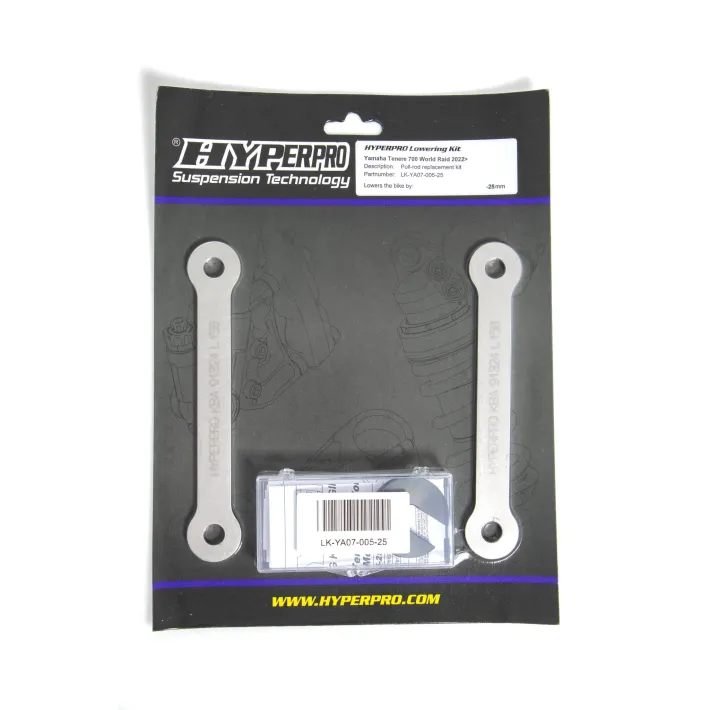 KIT DE REBAIXAMENTO HYPERPRO -25MM YAMAHA TENERE 700  WORLD RAID - LK-YA07-005-25