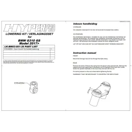 KIT REBAIXAMENTO AMORTECEDOR TRASEIRO HYPERPRO -35MM BMW G 310GS - LK-BM03-001-35