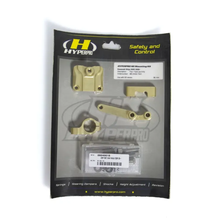 KIT SUPORTE AMORTECEDOR DE DIREÇAO HYPERPRO KAWASAKI EX 250 R NINJA - MK-KA02-T001