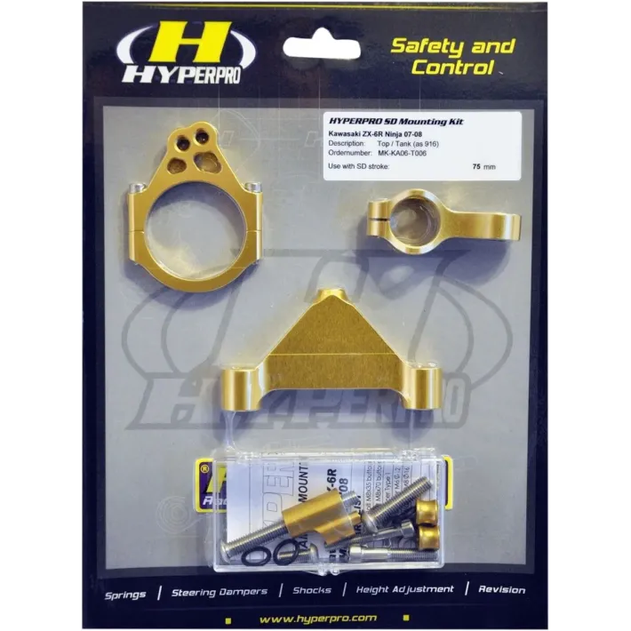 KIT SUPORTE AMORTECEDOR DE DIREÇAO HYPERPRO KAWASAKI KLE 650 VERSYS - MK-KA06-B008
