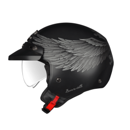 Capacete jet NEXX Y.10 Eagle Rider - Preto / Cinzento Mate