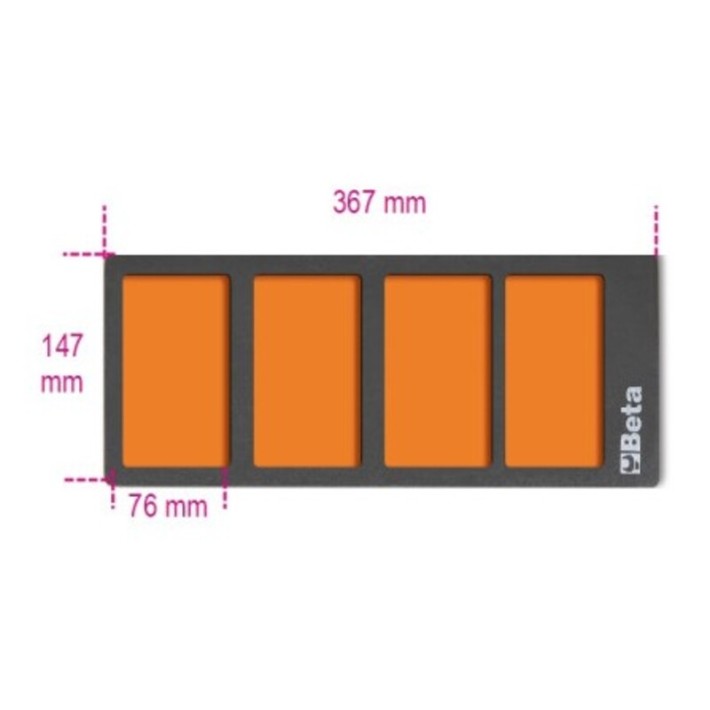 Tabuleiro de espuma EVA BETA VPM3 com 4 compartimentos para peças pequenas — 088870353