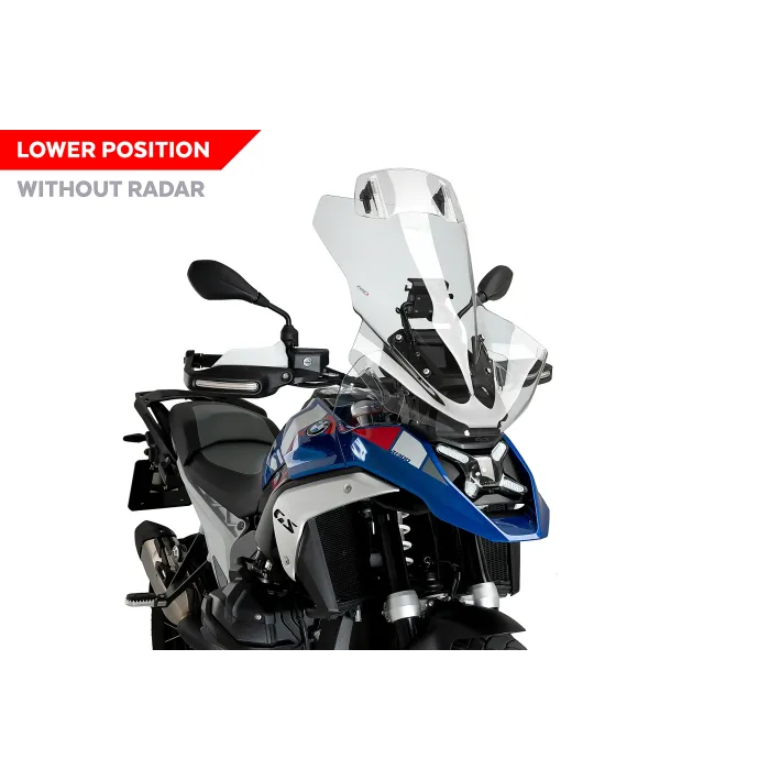 Vidro Puig Touring Plus com defletor regulável BMW R1300GS 2026 – Transparente / Sem radar / sem Pack Enduro