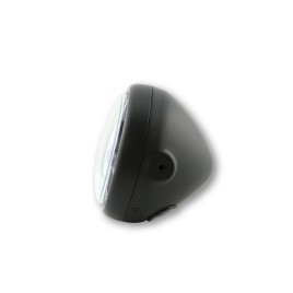 Farol de 5 3/4 Polegadas Pecos Tipo 5 LED Preto Preto Lente, Fixação lateral Highsider pro