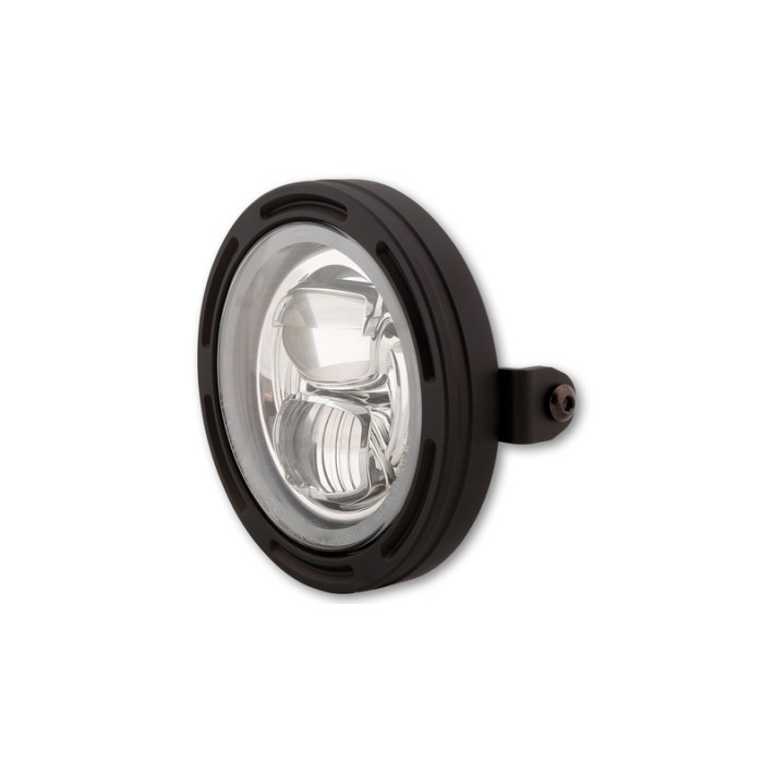 Farol de 5 3/4 Polegadas Frame-R2 Tipo 7 LED Preto Fixação lateral Highsider pro