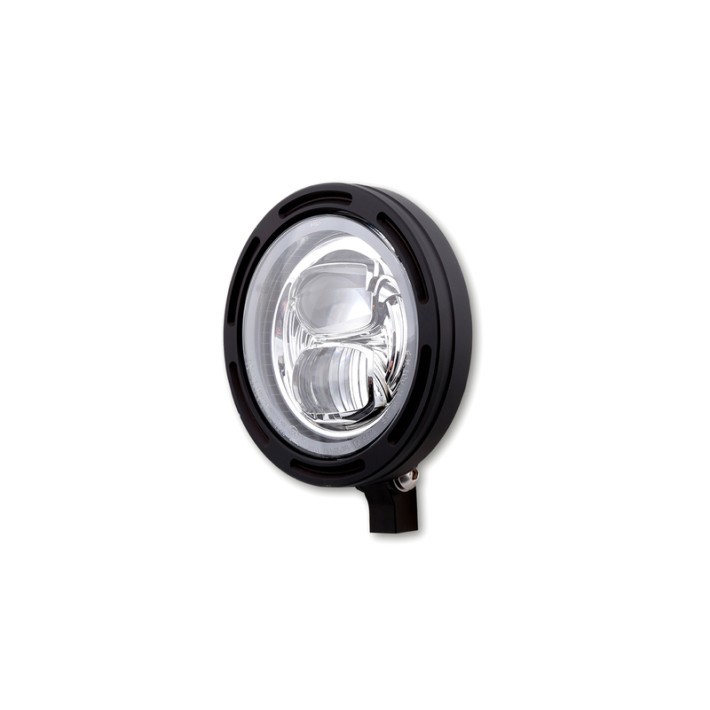 Farol de 5 3/4 Polegadas Frame-R2 Tipo 7 LED Preto Fixação inferior Highsider pro