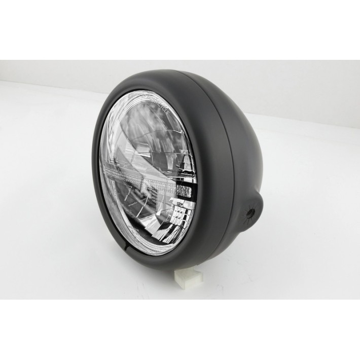 Farol de 5 3/4 Polegadas Pecos Tipo 12 LED Preto Fixação lateral, Com DRL Highsider pro