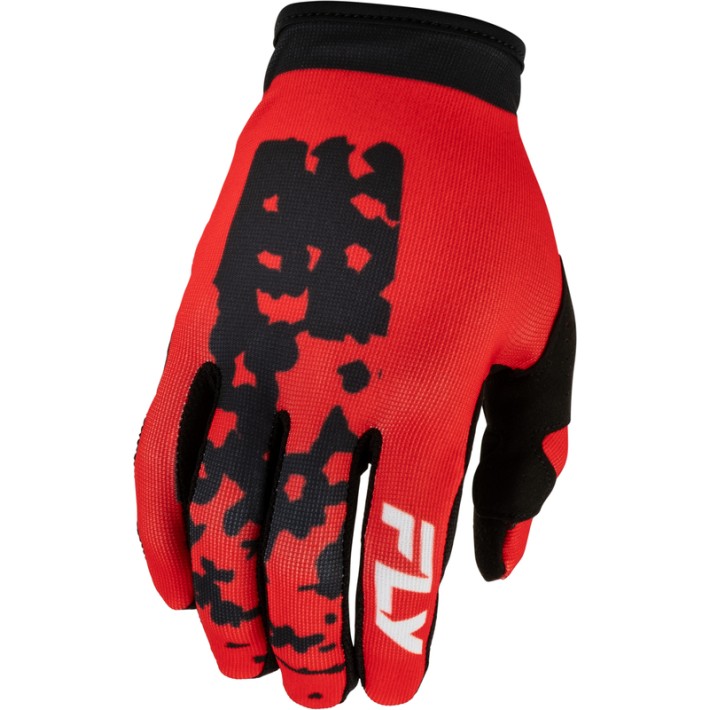 Luvas juvenis FLY Racing Lite Flake – Vermelho/Preto — coleção 2027