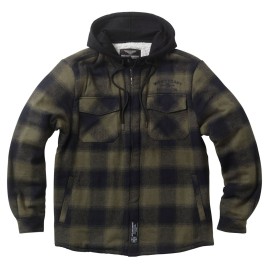 Casaco West Coast Choppers Hell Bent flanela olive/preto