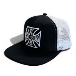 Boné West Coast Choppers OG Cross Flatbill preto/branco