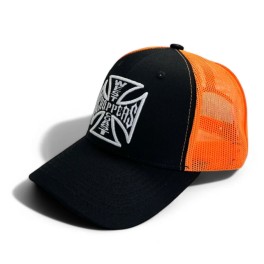 Boné West Coast Choppers OG Trucker preto/laranja