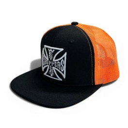 Boné West Coast Choppers OG Flatbill preto/laranja