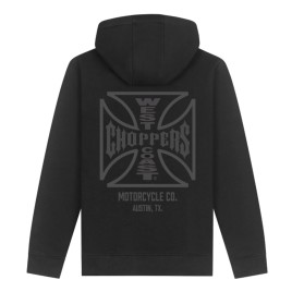Casaco com capuz e fecho West Coast Choppers ATX Cross preto/cinzento