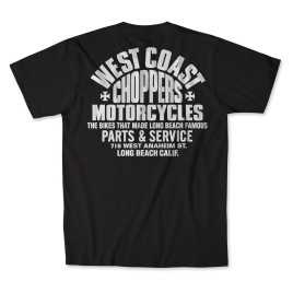 T-shirt West Coast Choppers Parts preto/branco