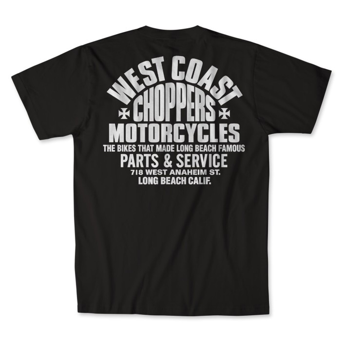 T-shirt West Coast Choppers Parts preto/branco